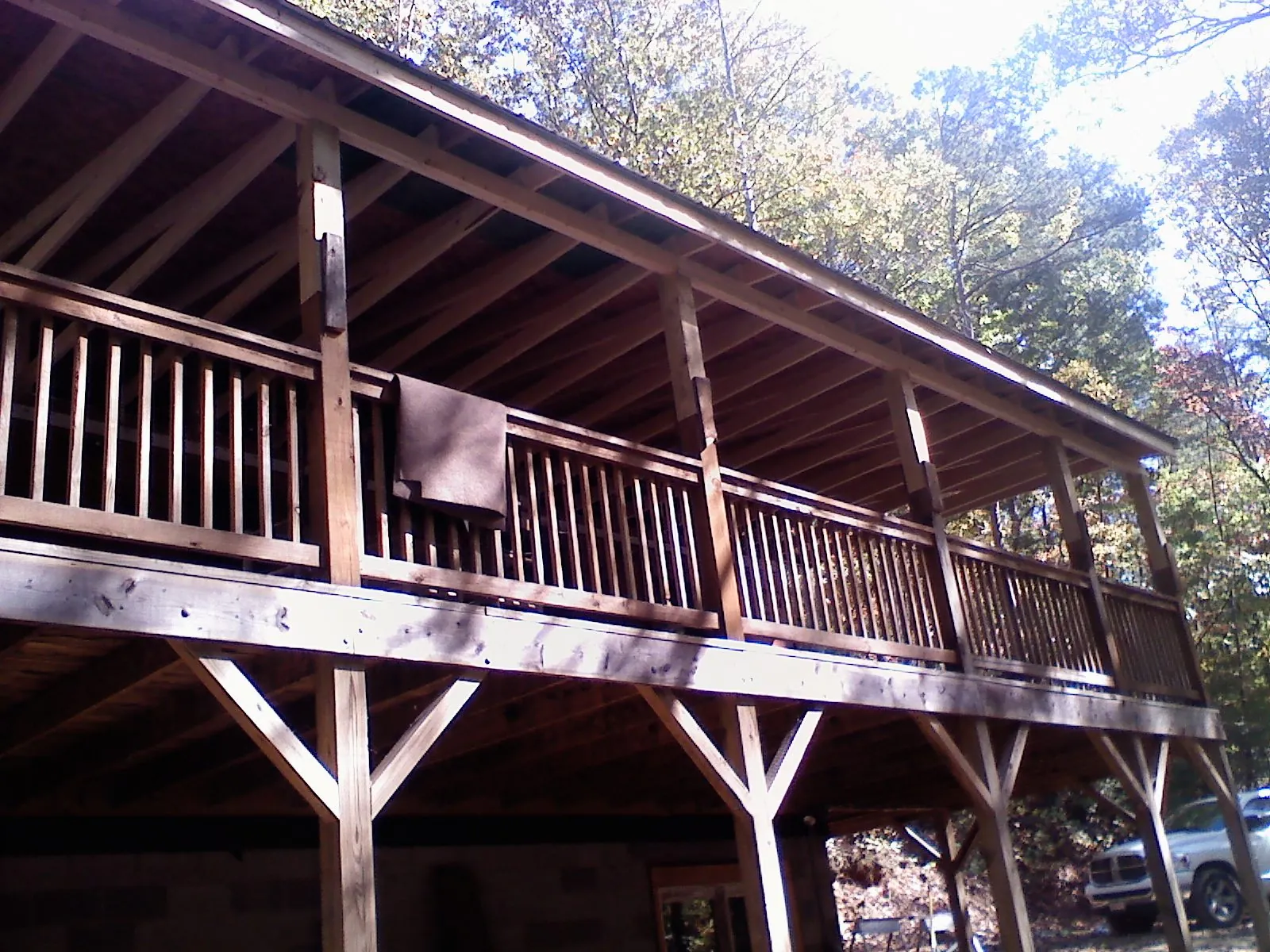 Timber framing under a new elevated porch and deck — Roof Leak Repair in Cornish by Roofing Brothers